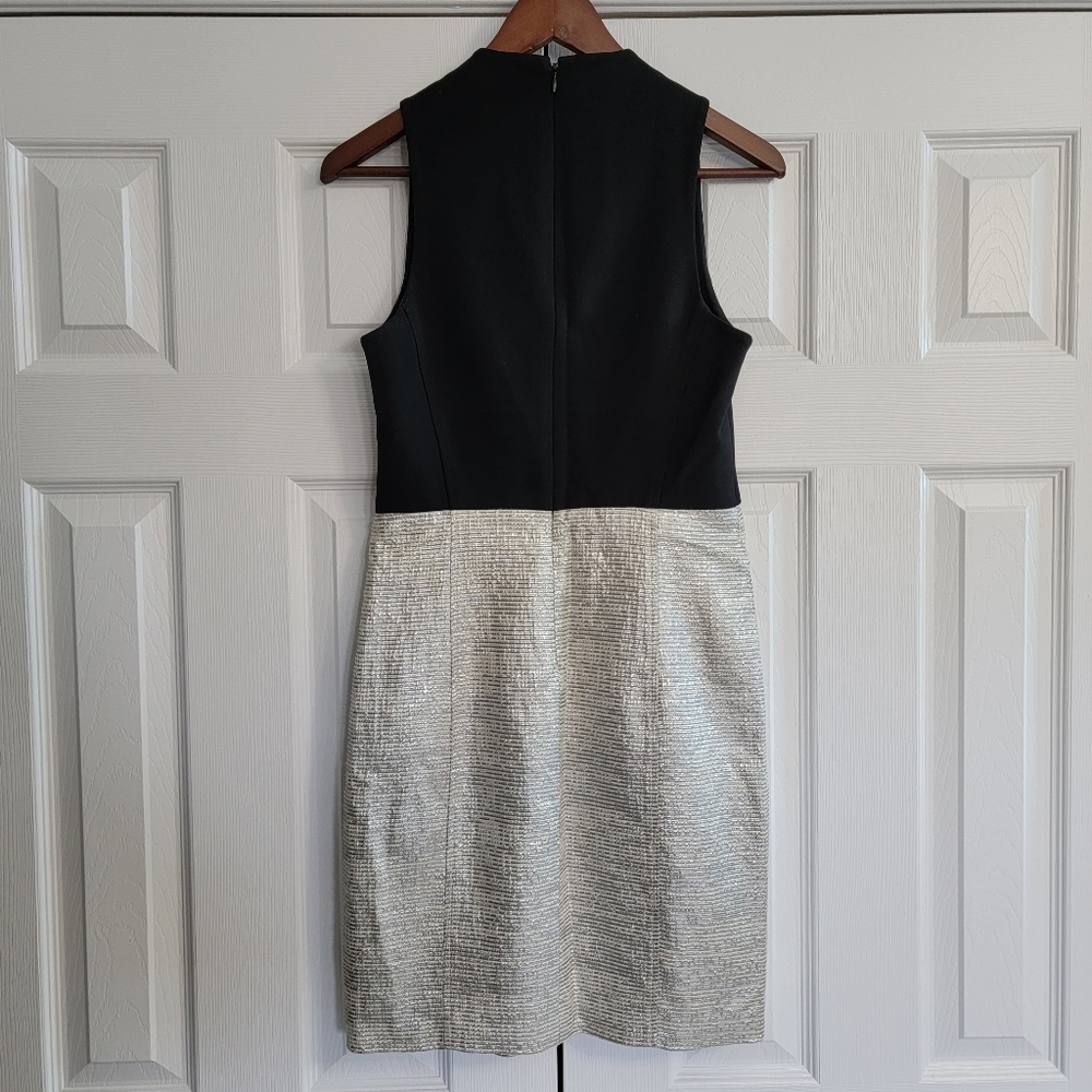 4 Collective Sheath Dress Black Gold Women’s Size 4 36” Length - Picture 4 of 5